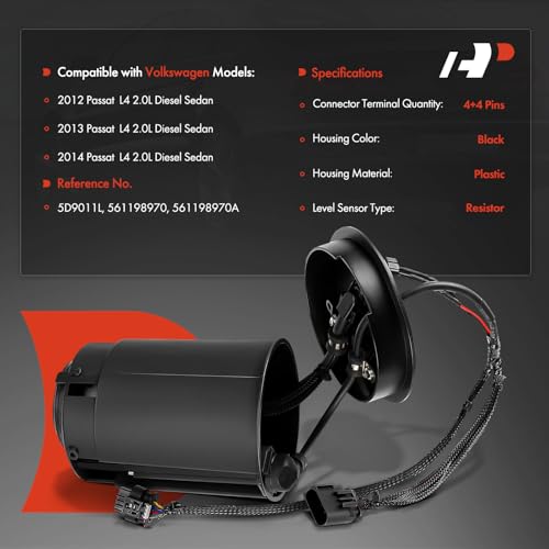 A-Premium Diesel Exhaust Fluid Heater Compatible with Volkswagen Passat 2012 2013 2014 L4 2.0L Diesel Sedan