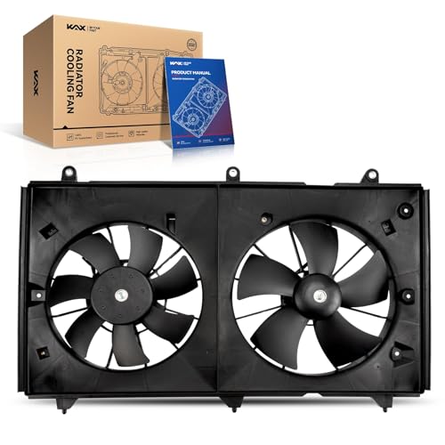 KAX Engine Radiator Cooling Fan, Compatible with 2003-2007 Accord 2.4L, Replace # 620225, 19015RAAA01, 19030RAAA01, 38616RAAA01, 38611RAAA01, 19020PND003