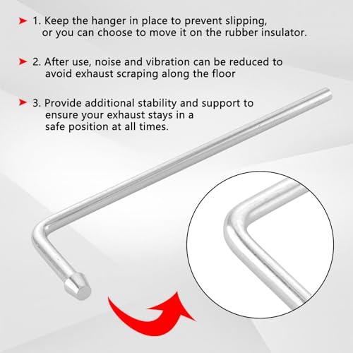 HNeekyr Exhaust Hanger Rods 2 Pcs 9.5" Long 90 Degree Degree Bent Weld On Exhaust Hanger Steel