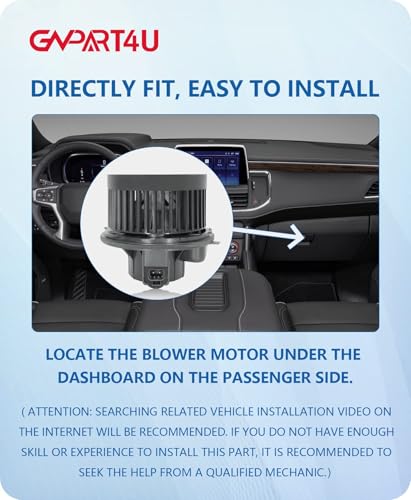 GVPART4U Front Blower Motor for 2000 2001 2002 2003 2004 2005 2006 Chevy Tahoe Silverado Avalanche Suburban, 2000-2006 GMC Sierra Yukon, 2003-2006 Cadillac Escalade
