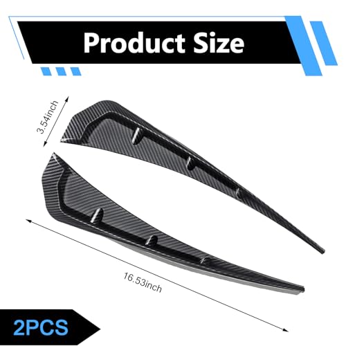 YAWUROU 2 PCS Car Side Fender Vent Trim, Spoiler Body Fender Decorative Stickers, Self-Adhesive Sport Style Air Intake Grille Decorative Sticker, Universal for Most Cars (Carbon Fiber)