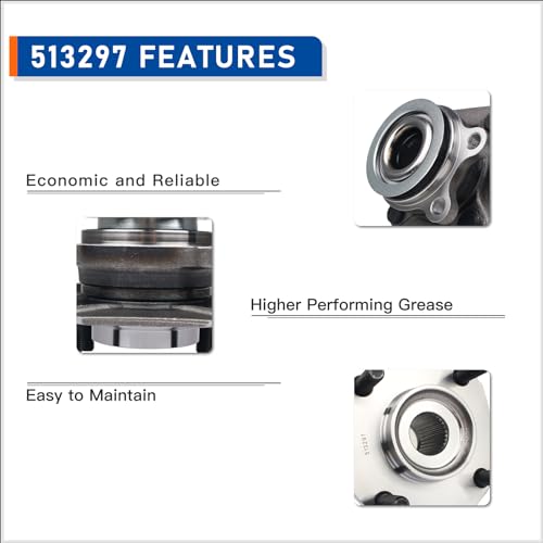 PAROD 513297 Set of 2 Front Wheel Hub & Bearing Assembly Fit for Nissan Sentra 2007 2008 2009 2010 2011 2012 2.0L; ABS Models