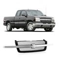 CarPartsDepot Front Grille Bright & Black Grill Compatible With Chevrolet 2003-2006 Silverado 1500 2500 3500 & 2007 Silverado Classic GM1200489 19168629