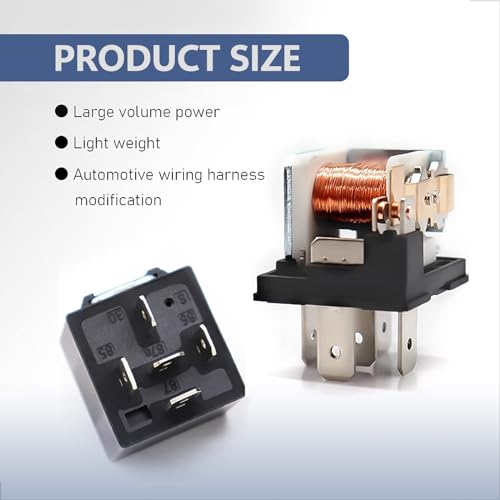gunhunt 4 PCS 40A Automotive Relays, Car Relay Switch, 5 Pin Relay, 12V Waterproof Car Relays, Trim System Components, Replacement for Car Boat Outboard Motor (Black)