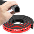 CHUANJI Rubber Seal Strip D Shape Weather Stripping Exterior 1" Garage Door Seal Extra Thick Automotive weatherstripping for Boat, Car, Truck, Rv, Marine,Cargo Trailer Door/Window (18 ft)