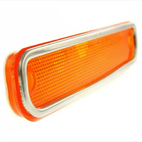 Parts N Go Side Marker Light Set Replacement with Chrome Trim For 1973-1980 C/K Pickup Truck Suburban Blazer Jimmy Driver & Passenger Side Left Right - GM2550108 6270434