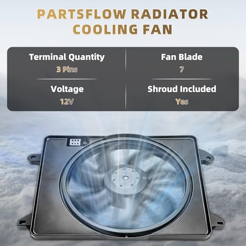 PartsFlow Engine Radiator Cooling Fan Assembly For 2009-2018 Chrysler 300 For 2009-2018 Dodge Challenger/Charger 622550