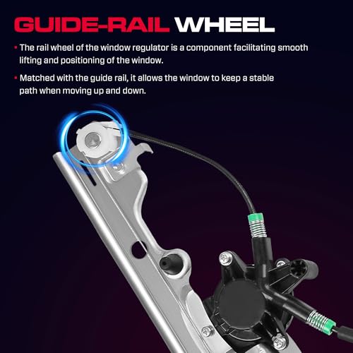 XIMAKA Front Driver Side Power Window Regulator with Motor (2 Pins) Fit for 2001-2006 Chevrolet Silverado 1500 3500, Avalanche Suburban GMC Sierra 1500 2500 3500 Yukon XL Cadillac Escalade, 741-644