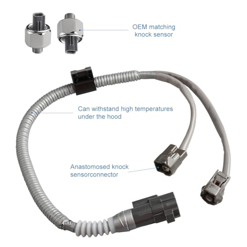 WMPHE Compatible with 2 PCS 89615-12090 Knock Sensor with Wiring Harness Kit Toyota Highlander Camry Avalon Sienna 2001 2002 2003 2004, Lexus ES300 RX300 2000 2001 2002 2003 Knock Sensor