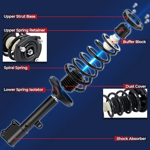 MOSTPLUS Rear and Front Quick Complete Struts Shocks Absorbers Compatible with 2007-2014 Chevrolet Suburban 1500/2003-2013 Chevrolet Avalanche/2017-2016 Tahoe/GMC Yukon (Set of 4)