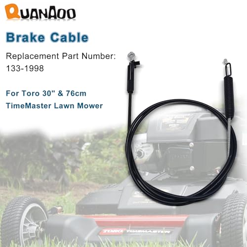 Quanaoo Brake Cable 133-1998 for Toro 30" Timemaster Lawn Mower Blade Engagement Cable Replacement fits 21199 21200 20976 20978 Replaces 115 8439 Walk Behind Lawnmower Brake Cable Parts