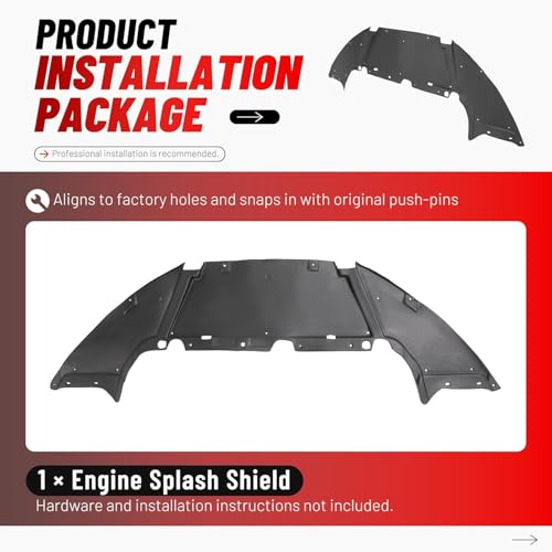 ALMULOO Front Lower Engine Splash Shield Compatible with 2012 2013 2014 Ford Focus SE/SEL/Titanium 4-Door S/Hatchback/Sedan 2015-2018 Ford Focus Electric Replacement for FO1228119 Under Cover Guard
