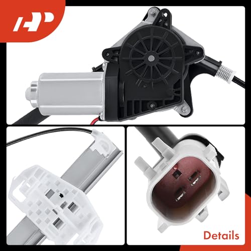 A-Premium Power Window Regulator with 2-Pin Motor Replacement for Jeep Wrangler 2007-2017, Wrangler JK 2018, Front Right Passenger Side, Replace# 68014948AA