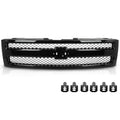 PIT66 Front Grille Fit Chevy Silverado 1500 2007-2013, Textured Black Grill