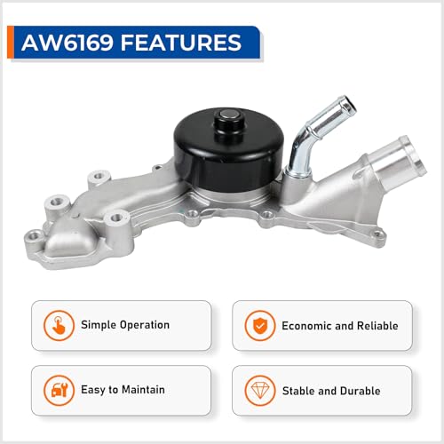 PAROD AW6169 Water Pump Fit for [3.6L V6] Jeep Grand Cherokee, Chrysler 200 300, Dodge Avenger Challenger Durango Grand Caravan, Ram 1500 Classic, C/V, Promaster 1500, Promaster 2500 3500, VW Routan