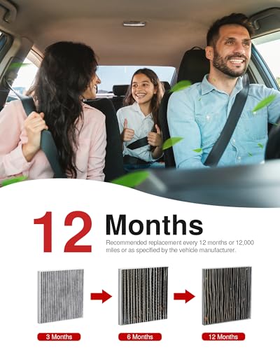 Puroma Cabin Air Filter with Activated Carbon, Replacement for CP374, CF10374, CAF1765, CAF7765, Tacoma, Dodge Dart, Pontiac Vibe, 87139-YZZ09 and 88508-04010, Chrysler: 68164981AA