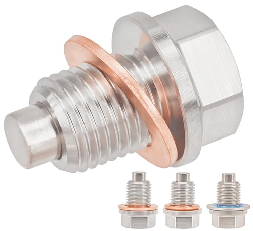 1PC M14x1.5mm Stainless Steel Engine Magnetic Oil Drain Plug Fits for Honda Accord Civic CR-V Odyssey, Acura Ford GM Mazda Hyundai KIA Audi VW RAM JEEP Yamaha Benz, More Vehicles, Replace DP001