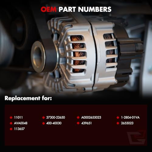 GDSMOTU New Alternator Compatible for Hyundai Accent 2006-2009 1.6L for Tiburon 2004-2007 2.0L for Tucson 2006-2009 2.0L, 90AMP/12 Volt Alternator AVA0048 113657 37300-22650 2655023