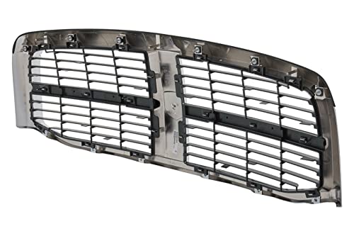 EzMech Front Grille Assembly Compatible With Dodge Ram 1500 Grill 2006-2008 / Ram 2500 Grill 2006-2009 / Ram 3500 Grill 2006 2007 2008 2009 With Chrome Frame Shell With Black Insert