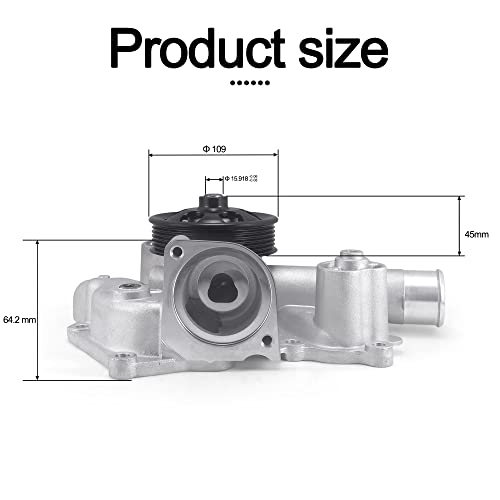 AULINK AW6653 Water Pump 68346915AA OE Replacement For 2011-2020 Chrysler 300 Dodge Challenger Charger Durango Jeep Grand Cherokee HEMI 5.7L 6.4L