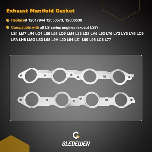 GEN 3 5.3 LS Gasket Set, 6.0 Head Gasket Kit Compatible with 1999-2010 GM Chevrolet 4.8L/5.3L/5.7L/6.0L LS1 LS6 LQ4 LQ9 Engine, Replace# 12633904 12558177 BTR73450