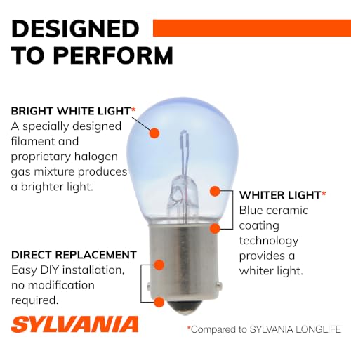 SYLVANIA - 7506 SilverStar Mini Bulb - Brighter and Whiter Light, Ideal for Daytime Running Lights (DRL) and Back-Up/Reverse Lights (Contains 2 Bulbs)