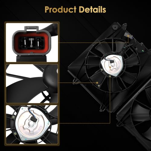 620-212 620-245 Radiator Cooling Fan Assembly Fits for 2007-2009 Honda CR-V 2.4L Replaces OE HO3115139 HO3120102