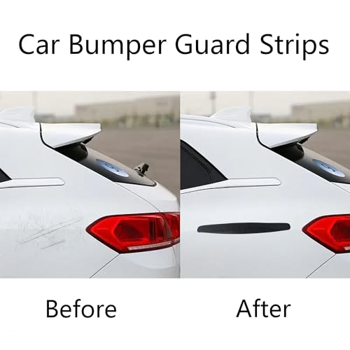 AUXBC 2Pcs Universal Car Bumper Guard Strips, Front Rear Corner Protector Trim, Anti-Scratch Collision Resistant Edge Guards, Rubber Bumper Bully for SUV Pickup Truck, Black