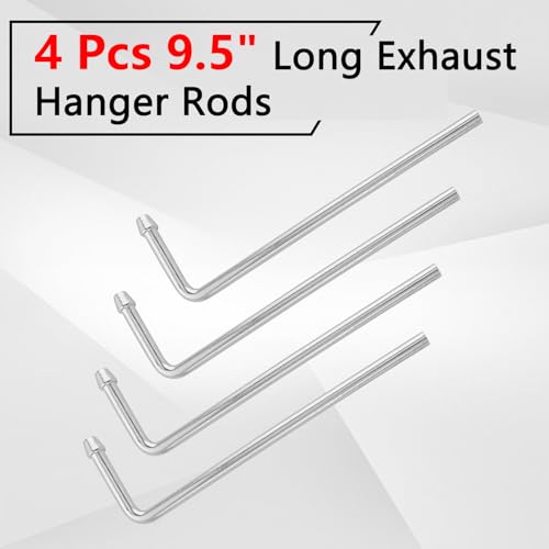 HNeekyr Exhaust Hanger Rods 4 Pcs 9.5" Long 90 Degree Degree Bent Weld On Exhaust Hanger Steel