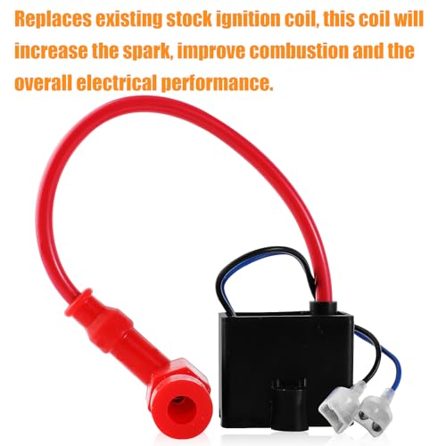 QAZAKY High Performance CDI Ignition Coil Compatible with 49cc - 50cc 60cc 66cc 80cc 2-stroke Engine Motor Motorized Bicycle Bike With Mounting Parts