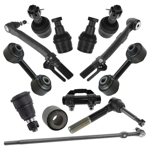 TRQ Front Steering Suspension Kit Ball Joint Drag Link Sway Bar Stabilizer Link Tie Rod Tie Rod Adjusting Sleeve Track Bar Bushing Compatible with 2008-2010 Ford F-250 Super Duty F-350 Super Duty 4WD