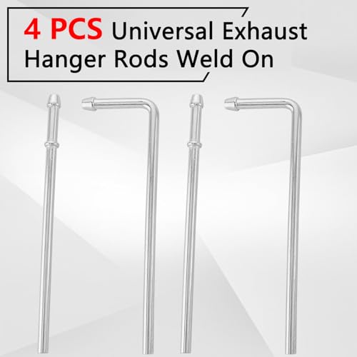 HNeekyr 4 Pcs Exhaust Hanger Weld On 2 Pcs 90 Degree Bent 9.5" Long 2 Pcs Straight 9.7" Long Universal Exhaust Hanger Rods