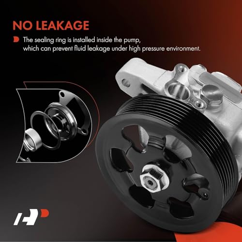 A-Premium Power Steering Pump, with Pulley, Compatible with Honda CR-V 2002 2005-2011, Accord 2006-2007, Element 2006-2011 & Acura RDX 2007-2012, TSX 2006-2008, RSX 2002-2006, 2.0L 2.3L 2.4L
