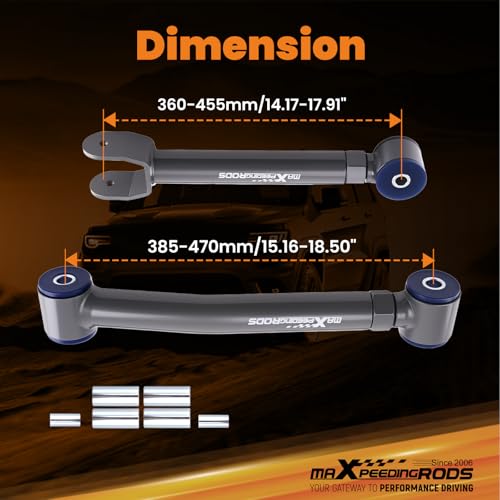 maXpeedingrods Adjustable 0-8" Lift Front Control Arms for Jeep Wrangler TJ Cherokee XJ ZJ, Upper and Lower w/wear-resistant Poly Bushing