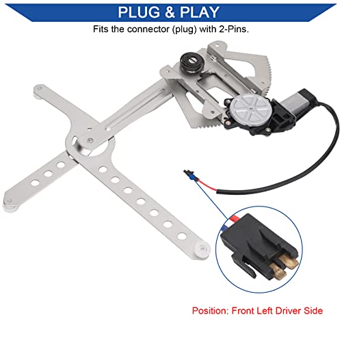 Obaee 741-655 Front Driver Side Power Window Lift Regulator with Motor Compatible with Chevy/GMC C1500 C2500 C3500 K1500 K2500 K3500 Chevy Blazer Tahoe GMC Yukon 1988-2002