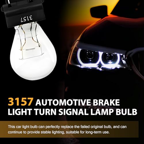 Teybouk 3157 Bulb, 10 PCS Brake Light Bulb, High Brightness Turn Signal Brake Light, Universal Automotive Marker Tail Replacements Accessories for Truck SUV Car (White)
