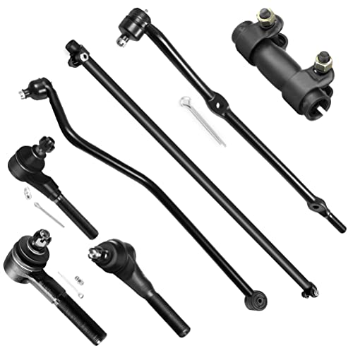SCITOO 7pcs Suspension Kit Front Inner Outer Steering Tie Rod End & Sleeve Track Bar Connecting Tie Rod End fit for 1997-2006 for Jeep Wrangler for Jeep TJ