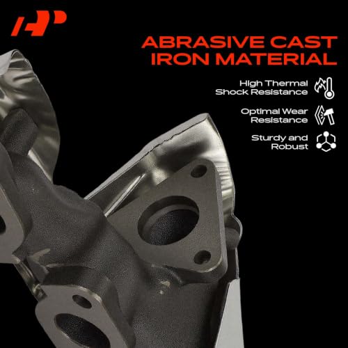 A-Premium Right Side [V6 3.3L] Engine Exhaust Manifold W/Gasket & Nuts Fit for Nissan Frontier 1999-2004, Xterra 2000-2004, Replaces 140044S102 140044S103