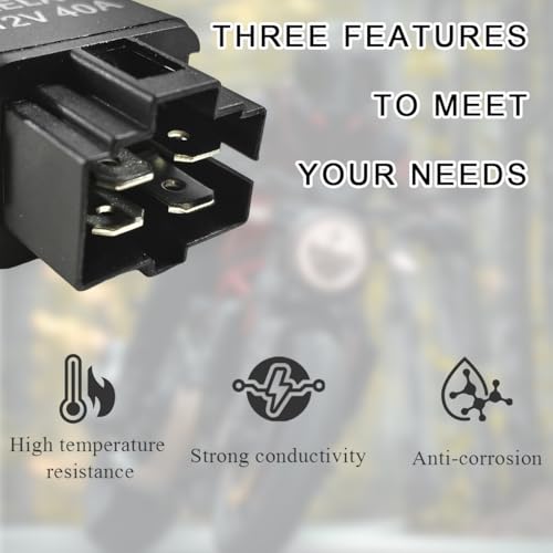 DXNQ 40 Amp Automotive Relay, 4 Pin 12V 40A SPST Car Air Conditioning Relay Socket, Relay Switch Starter Relay Replacement for Car Truck Van Motorcycle Boat, Car Accessories