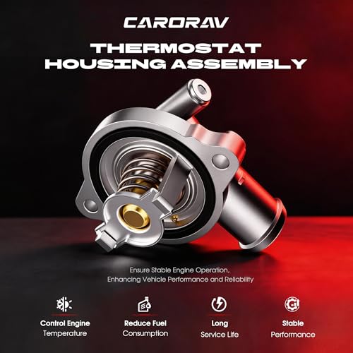 Upgrade Aluminium Engine Coolant Thermostat Housing Assembly Compatible with 2011-2022 Chrysler 300, 2011-2022 Dodge Challenger Charger, Replaces 902-3035 5184977AD 5184977AE