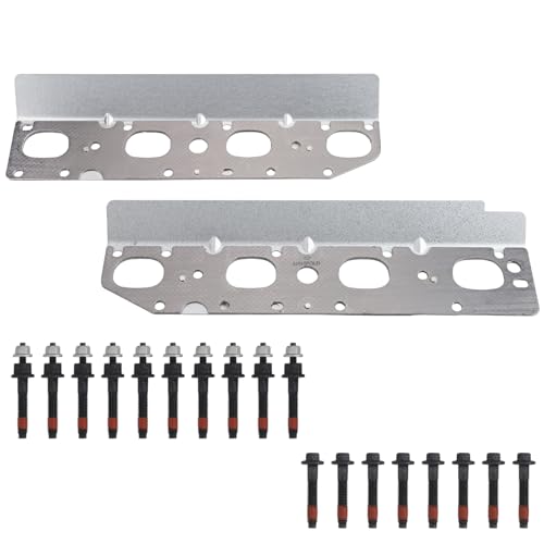 5.7 HEMI Exhaust Manifold Gasket with Bolt Studs and Nuts Set for 5.7L V8 Engines 2009-2020 Dodge Ram 1500 2500 3500 Jeep Charger Grand Cherokee (Complete Left + Right)
