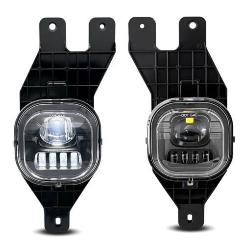 Shocklight LED Fog Lights Compatible with 1999-2004 Ford F250 F350 F450 F550 Super Duty, 2001 2002 2003 2004 Excursion, A Pair Front Bumper Driving Fog Lamps with Clear Lens