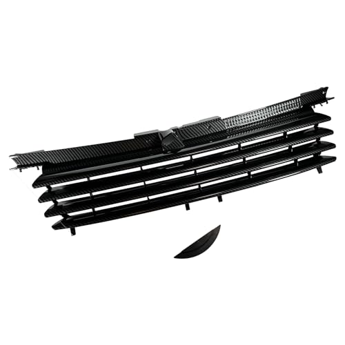 OTMGTGM Upper Front Hood Bumper Grill Grille Mesh with Hood Notch Filler Compatible With 1999-2005 VW Volkswagen Jetta/Bora MK4
