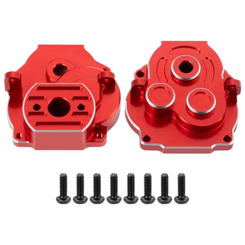 RCLIONS Aluminum Transmission Housing Gearbox Case for TRX4M 1/18th RC Crawler Car Upgrade Parts Accessories (Red)