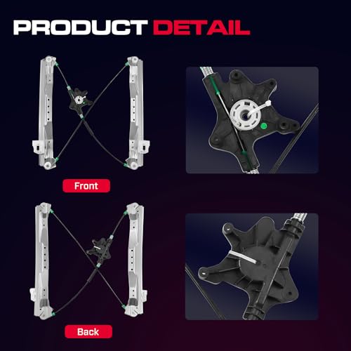 XIMAKA Front Driver Side Power Window Regulator Without Motor Fit for 2008-2016 Town & Country, Dodge Grand Caravan, Ram C/V, Routan, 749-508