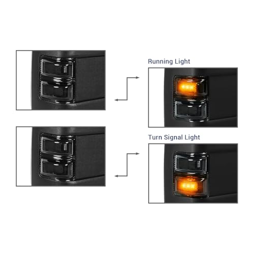 Tow Mirrors Compatible With 1999-2016 Ford F250 F350 F450 F550 Super Duty Truck Power Heated Manual telescoping&folding Pair LED Turn Signal Smoke