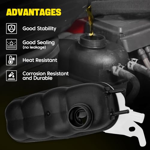 YEHERIT 603-973 Coolant Expansion Reservoir Tank with Cap Compatible with Chevy Silverado 1500 2500 Tahoe, GMC Sierra 1500 Yukon, Cadillac Escalade 2014-2020 Replace# 22856231, 3014134