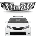 Tyrigion Front Bumper Upper Grille Honeycomb Chrome Grill For 2011-2017 Toyota Sienna TO1200334