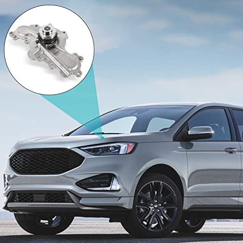 AULINK AW6348 Water Pump (W/Double-Row Sprocket;Engine 3.5L 3.7L) For 2011-2019 Ford Edge Fusion Flex Explorer Taurus,2011-2019 Lincoln MKS MKZ MKT MKX,MAZDA 6 CX9