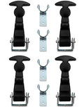 QWORK 4 Packs Rubber Hood Catch Flexible T-Handle Hasp Rubber Flexible Draw Latches for Tool Box, Hood, Vehicle Engine